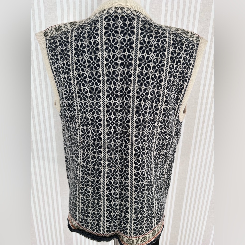 Vintage Norwear 100% Icelandic Wool Sweater Vest Fair Isle Large - Picture 2 of 6